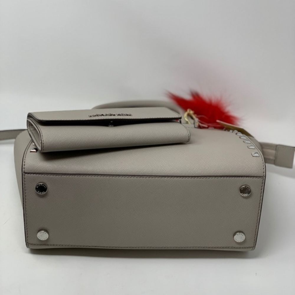 Michael Kors Gray Studded Handbag and Wallet Set - Picture 5 of 8